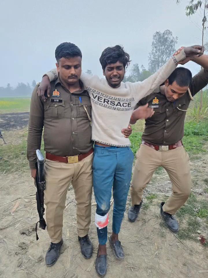 देवरनियां में महिला से लूट करने वाले तीन बदमाश मुठभेड़ में गिरफ्तार, एक घायल